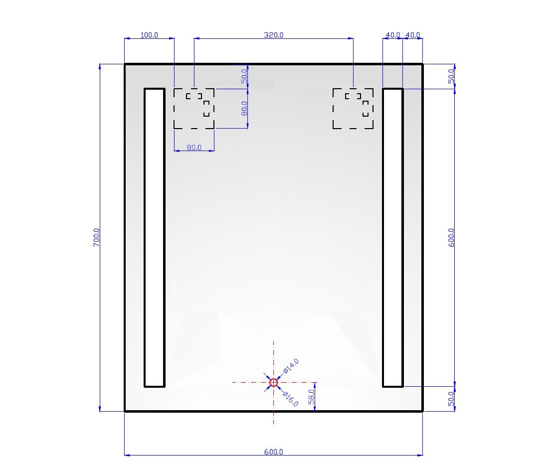 EBS Lumina Zrkadlo 60x70 cm, LED osvetlenie, s vypínačom - galéria #3