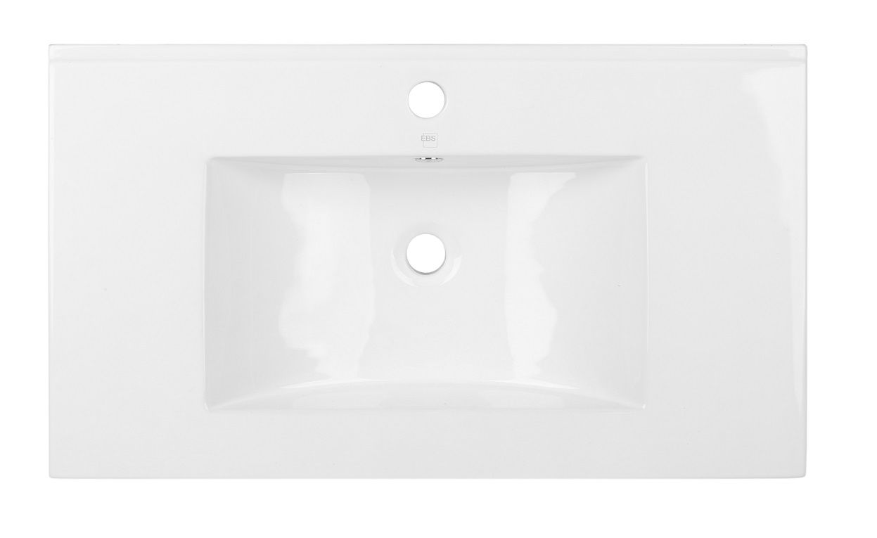 EBS Pure Skrinka s keramickým umývadlom slim 81 cm, biela/dub - galéria #3