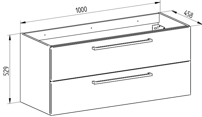 EBS Pure Skrinka s keramickým umývadlom slim 101 cm, biela - galéria #4