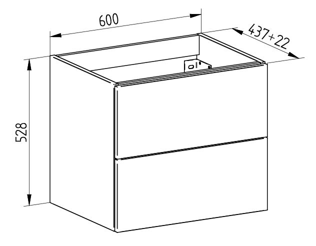 EBS KUBA Skrinka + keramické umývadlo Slim 61 cm, biela lesklá - galéria #4