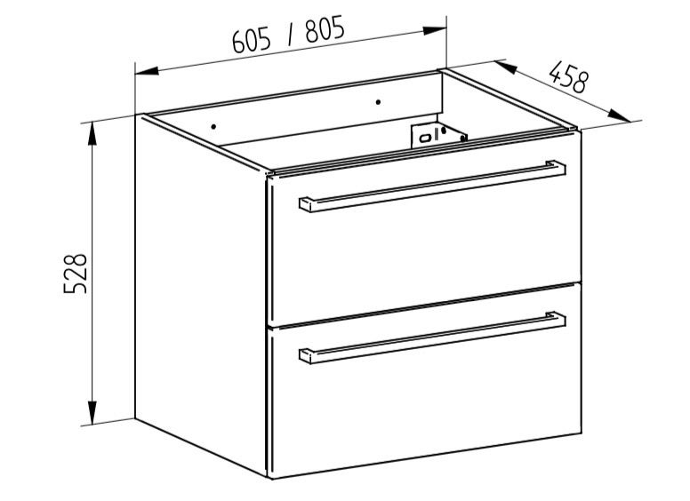 EBS Pure Skrinka s keramickým umývadlom slim 61 cm, dub Ribbeck/biela - galéria #2