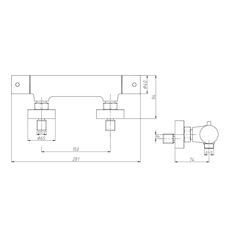EBS Sprchový stĺp s termostatickou batériou MSS102 - galéria #7