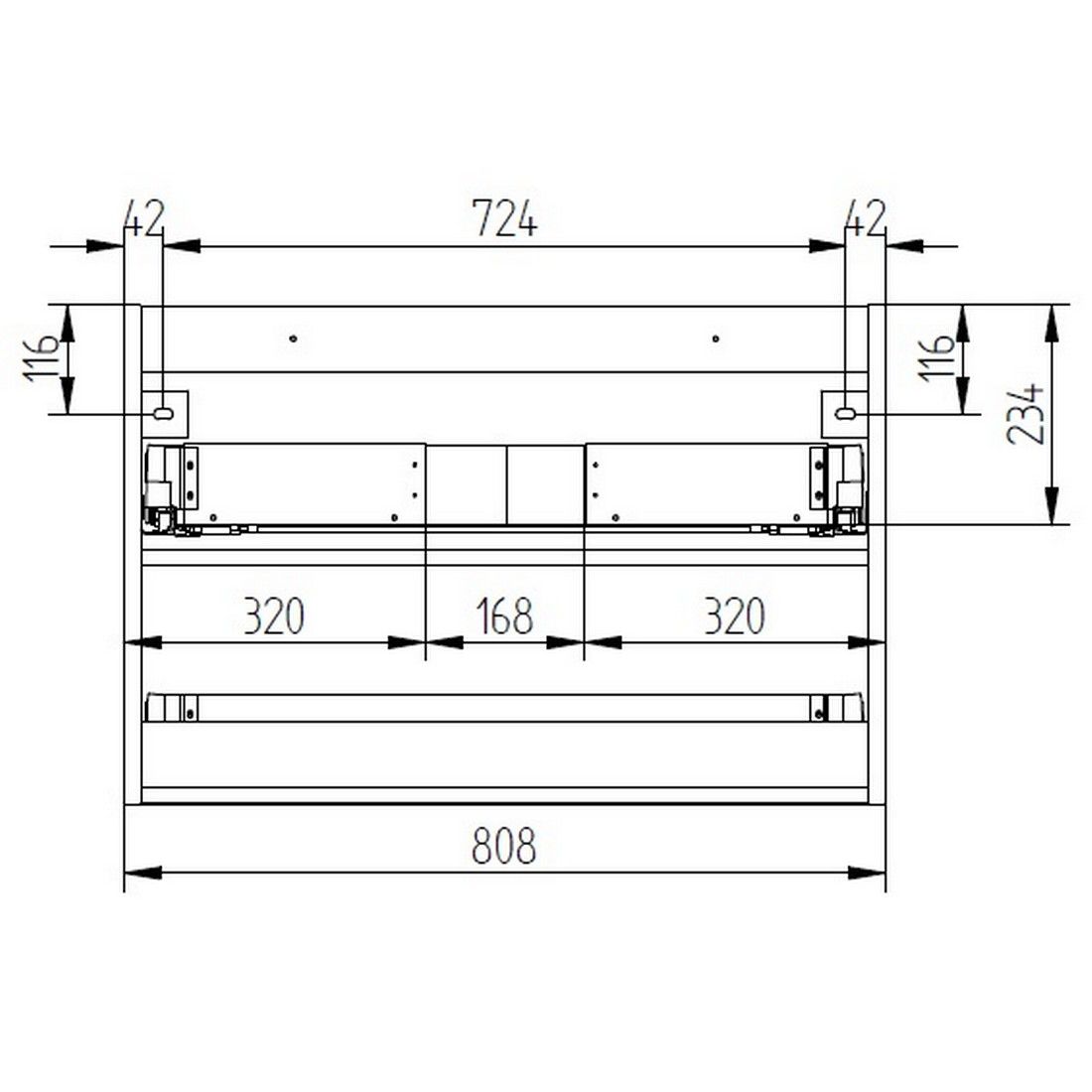 EBS KUBA Skrinka + keramické umývadlo Slim 81 cm, antracitovo sivá - galéria #4