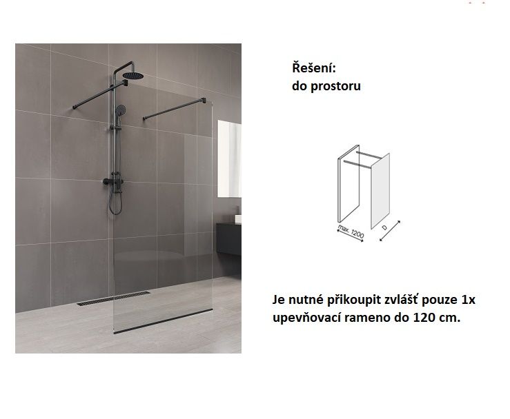 EBS Relax Black Walk-in stena 90x200 cm - galéria #5