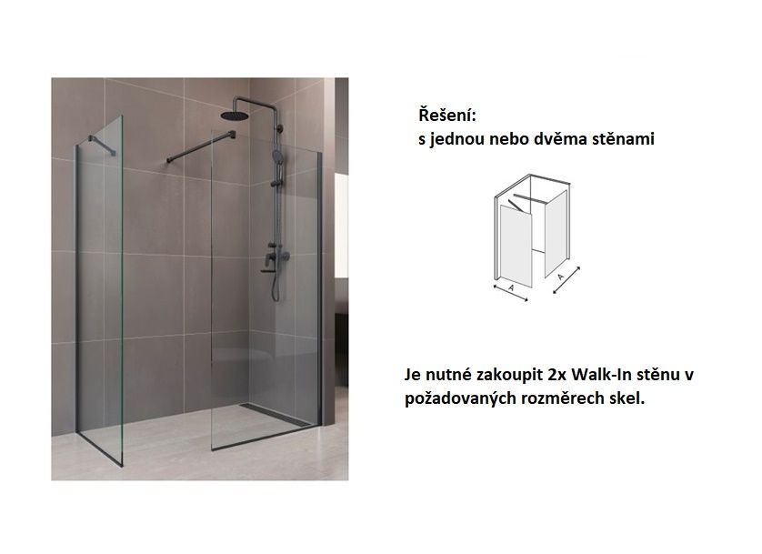 EBS Relax Black Walk-in stena 140x200 cm - galéria #4