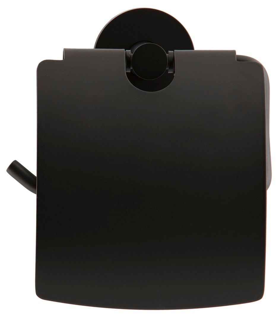EBS Urban Round  Black držiak toaletného papiera s krytom, matná čierna - galéria #5
