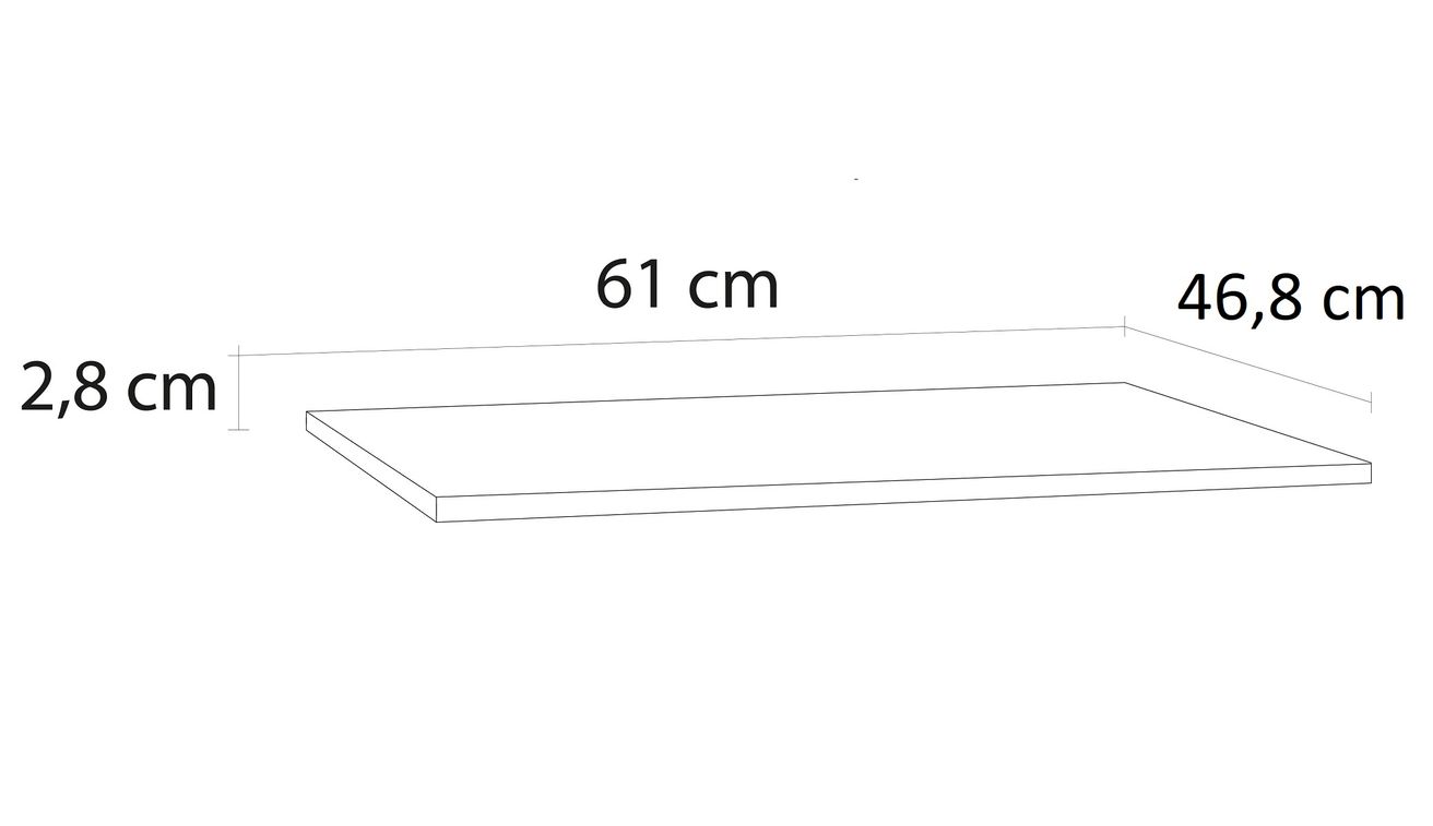 EBS Duomo Umývadlová doska 61 cm, hrúbka 2,8 cm, dub Riviera - galéria #1