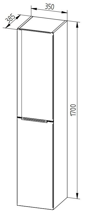 EBS Dream Vysoká skriňa L/P 35 x 170 cm, sivá láva matná - galéria #2