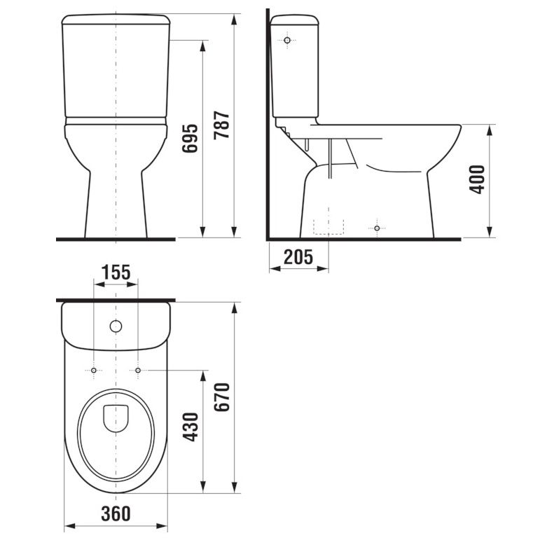 Jika Euroline WC kombi misa s nádržkou, spodný odpad, biela H8226170002415 - galéria #1