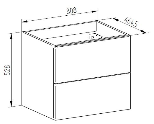EBS KUBA Umývadlová skrinka 81 cm, čierna supermat K6 - galéria #1
