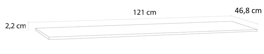 EBS Kuba Skříňka s deskou 121 cm, ořech paficik tabákový KUBAK4-SAD121 - galéria #4