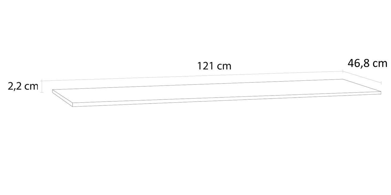 EBS KUBA Umývadlová doska 121 cm, vlastná farba K4 - galéria #3