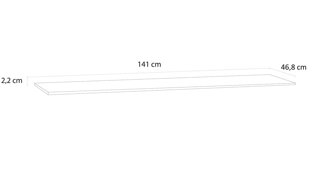 EBS KUBA Umývadlová doska 141 cm, čierna supermat K6 - galéria #1