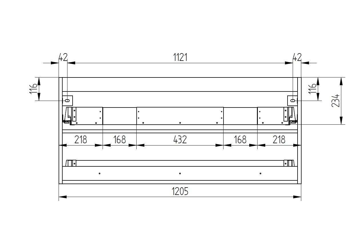 EBS Pure Umývadlová skrinka 121 cm, vlastná farba K4 - galéria #4
