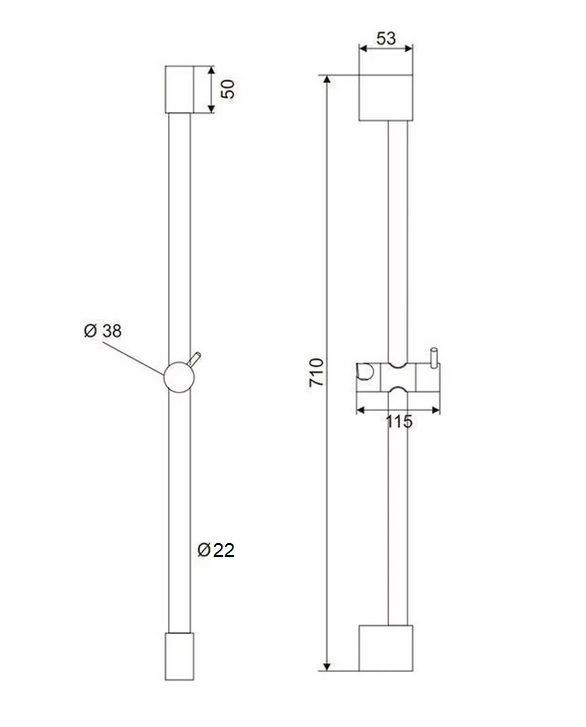 EBS Sprchový set s tyčou 71 cm, 3jet 12 cm, chróm - galéria #4