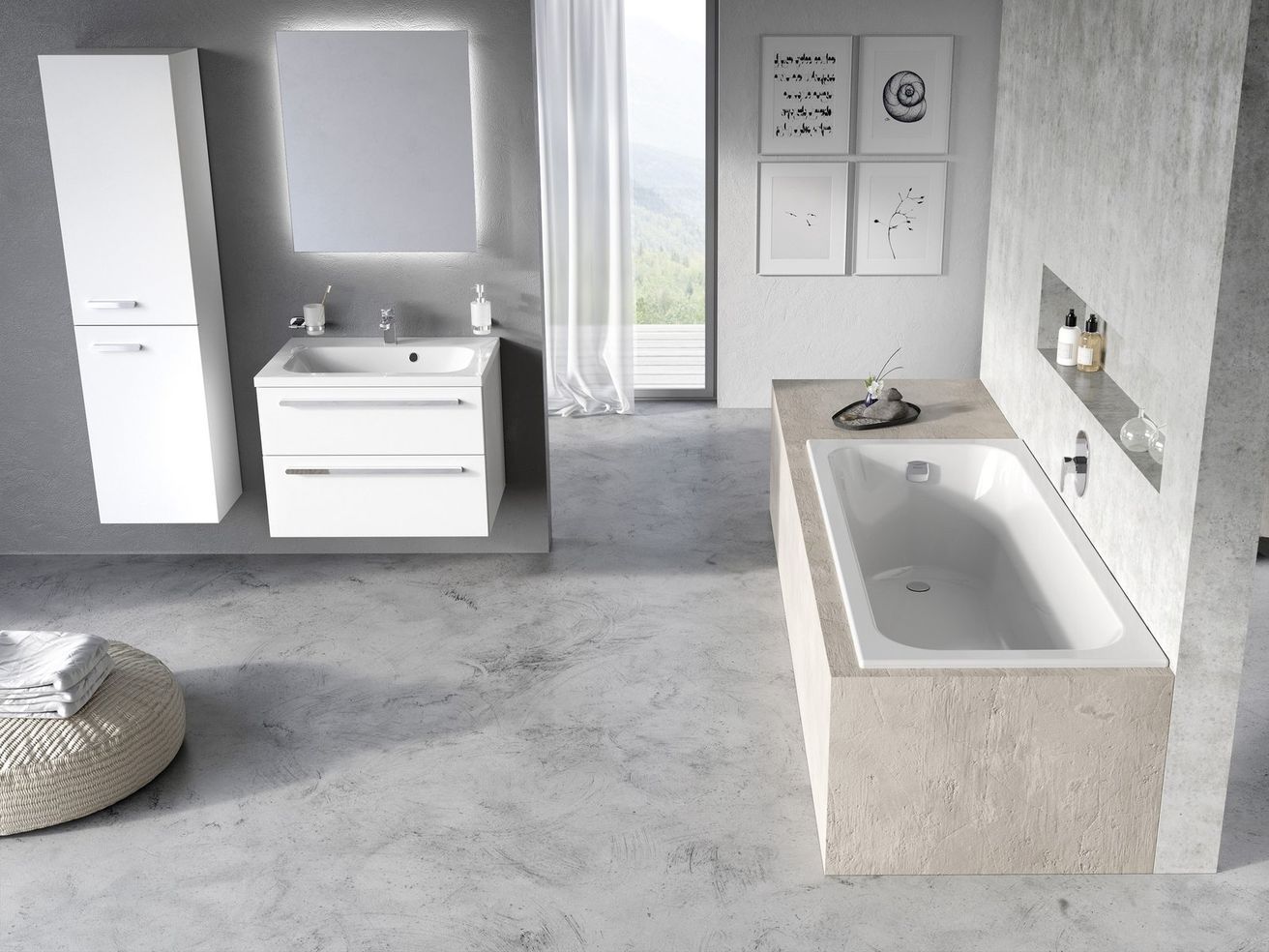 EBS Urban Slim Obdĺžniková vaňa 170 x 75 cm bez nôh, biela - galéria #2