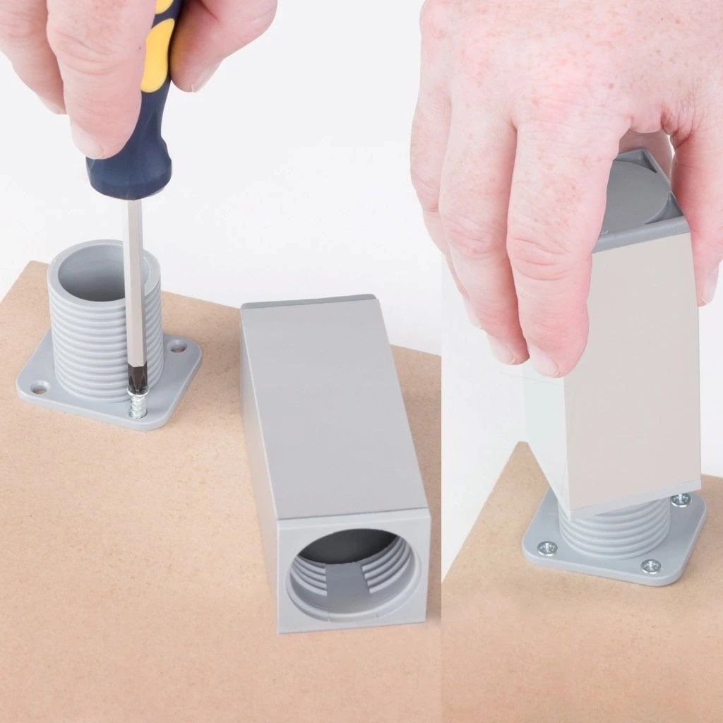 EBS Nábytková noha 10-12 cm, plast - ALU stříbrná NOHANAB10B - galéria #4