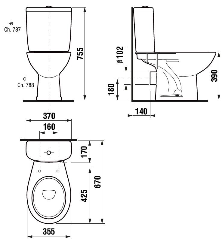 EBS Diana New WC kombi s nádržkou a sedátkem, zadní odpad, bílá WCDIANANVO - galéria #1