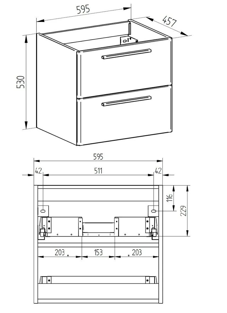 EBS Urban Skrinka s umývadlom 63 cm, dub Riviera/úchytka čierna matná URBAN63DRC - galéria #4