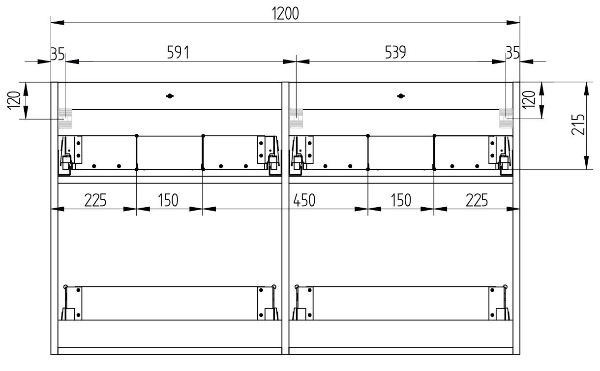 EBS Duomo Skrinka pod umývadlo 120 cm, dub Riviera DUOMOS120DR - galéria #2