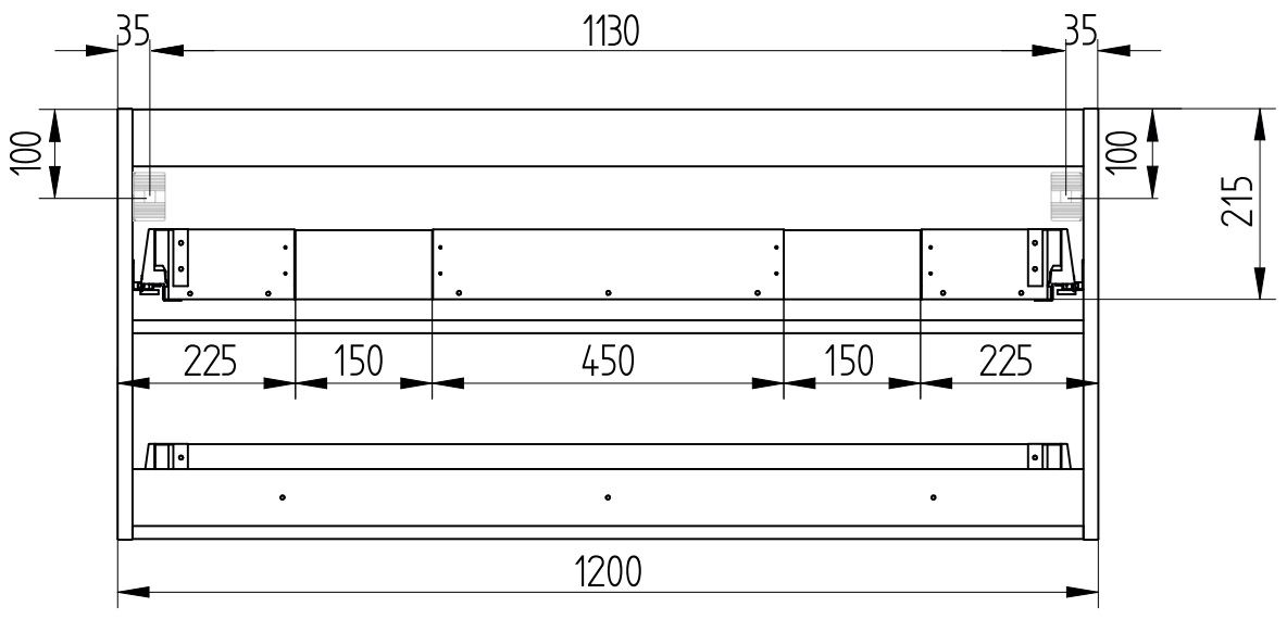 EBS Pure Skrinka pod umývadlo 120 cm, biela PURES120B - galéria #2