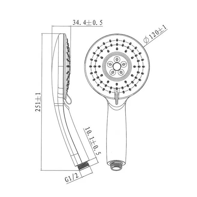 Senesi Sprchový komplet s termostatem a tělesem Grohe, příslušenství EBS, chrom SGE0008 - galéria #9