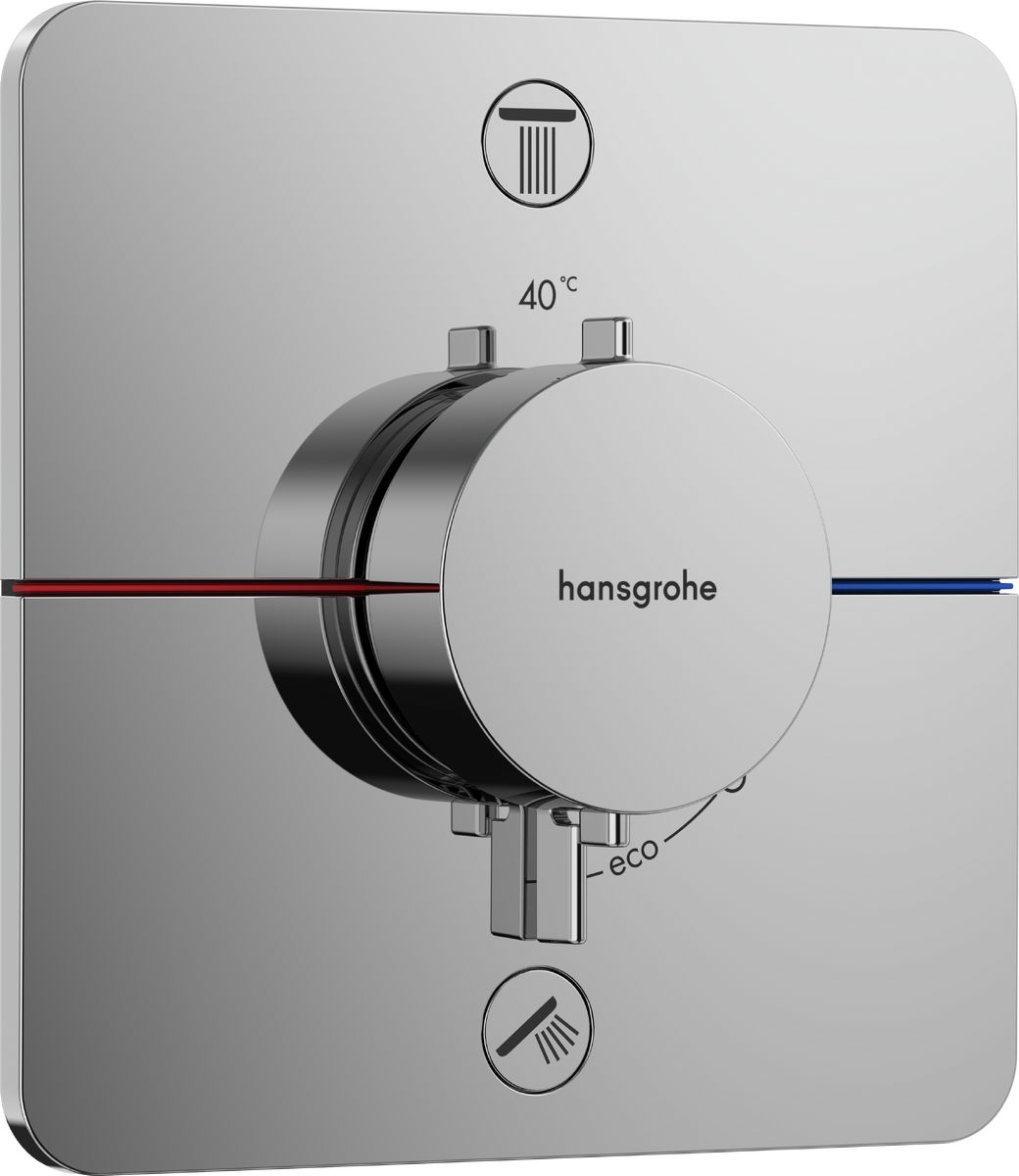 Senesi Sprchový komplet s termostatem a tělesem Hansgrohe, příslušenství EBS, chrom SHE0014 - galéria #1