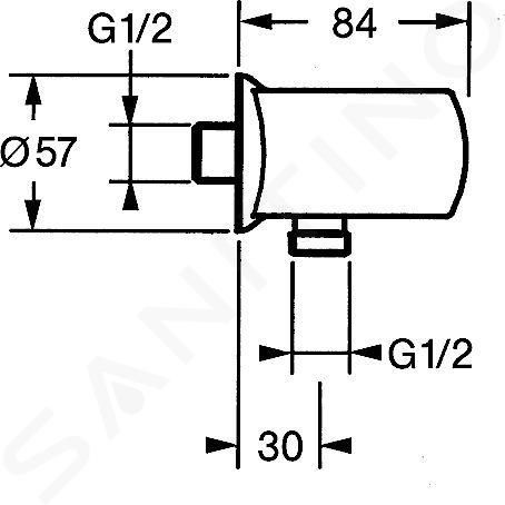 Hansa Jet Spojovacie koleno s držiakom sprchy, chróm 04460100 - galéria #2