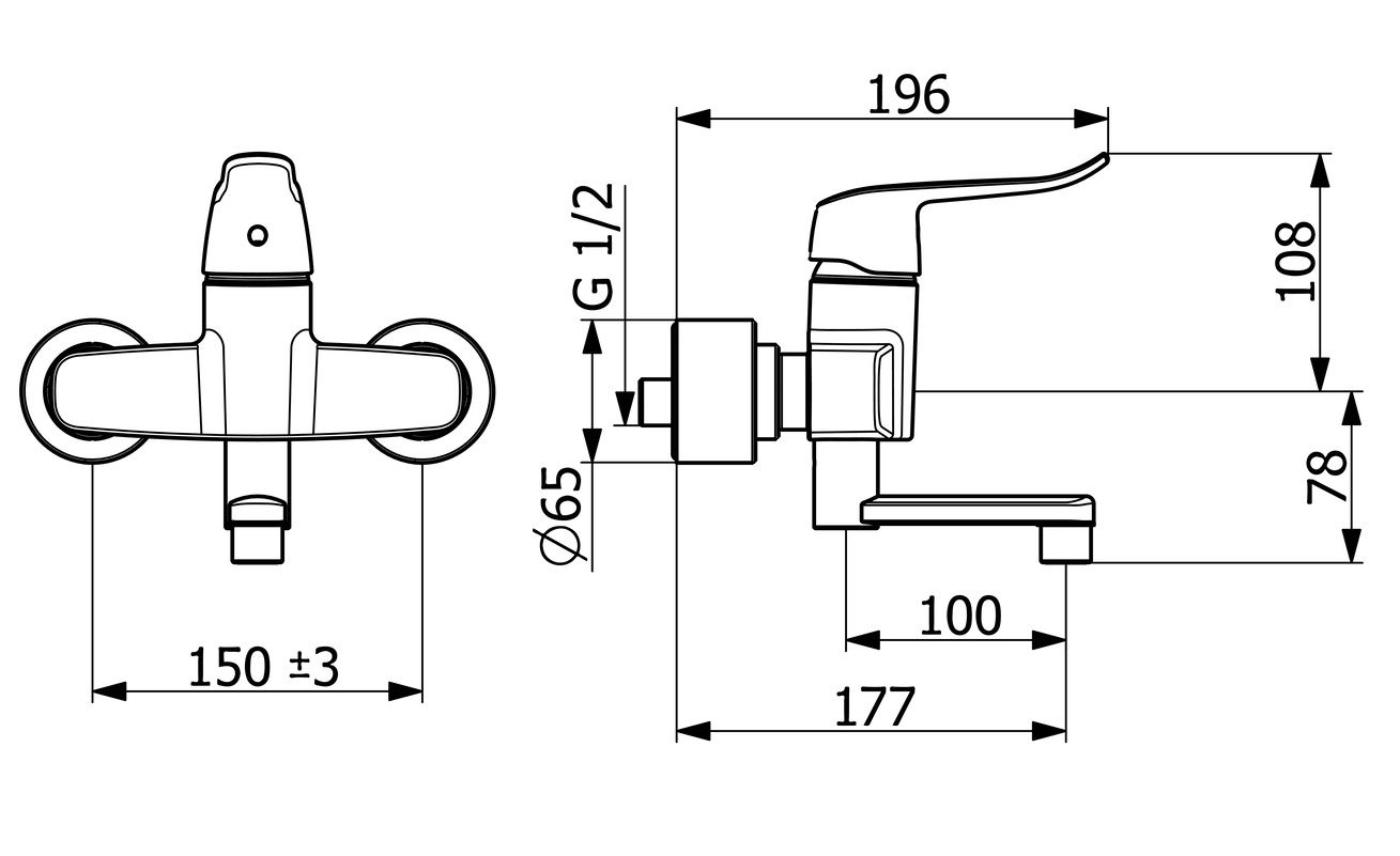 Hansa Clinica Nástenná umývadlová batéria 17,7 cm, chróm 01526283 - galéria #1