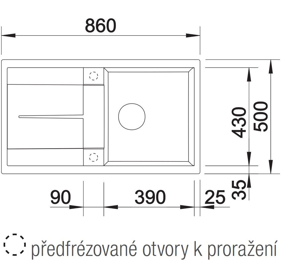 Granitový drez Blanco Metra 5 S s odkapávačom, obojstranný s excentrickým ovládaním, 86x50 cm, antracit 513044 - galéria #1
