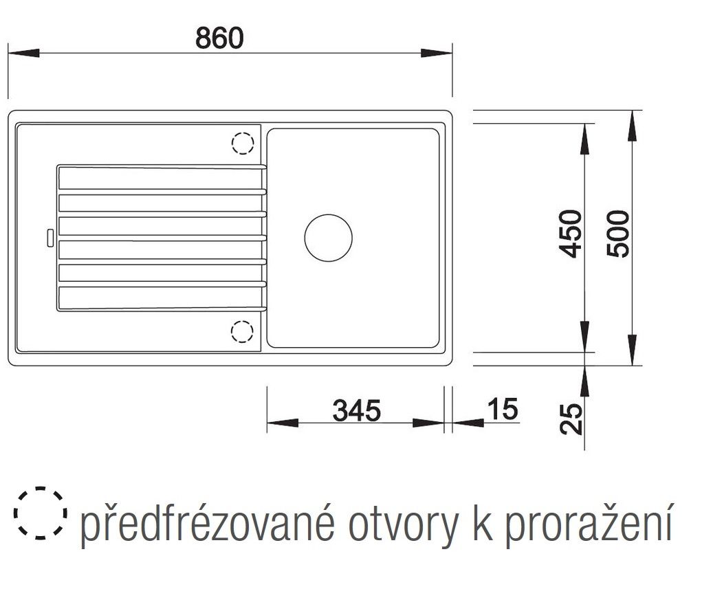 Granitový drez Blanco Zia 45 SL s odkapávačom, obojstranný, 86x50 cm, antracit 516748 - galéria #1