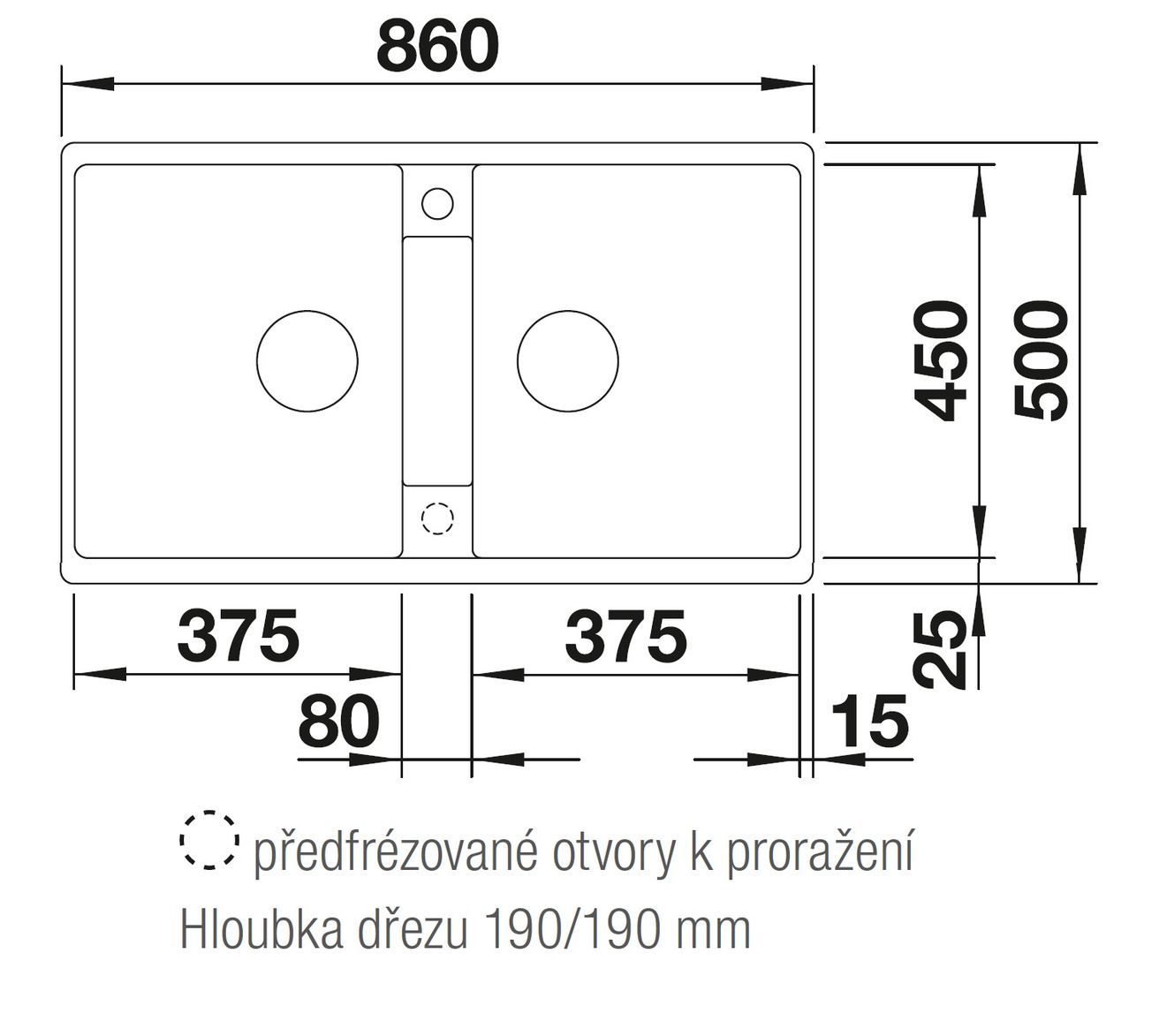 Blanco Zia 9 Granitový dvojdrez bez odkvapkávača, 86x50cm, antracit 516686 - galéria #2