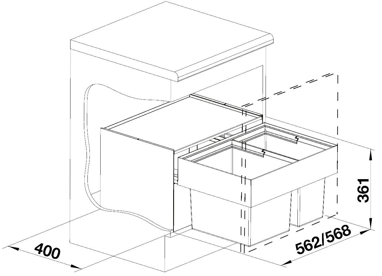Blanco Select 60/2 518723 Kuchyňský sorter 1x 30l, 1x 19l - galéria #3