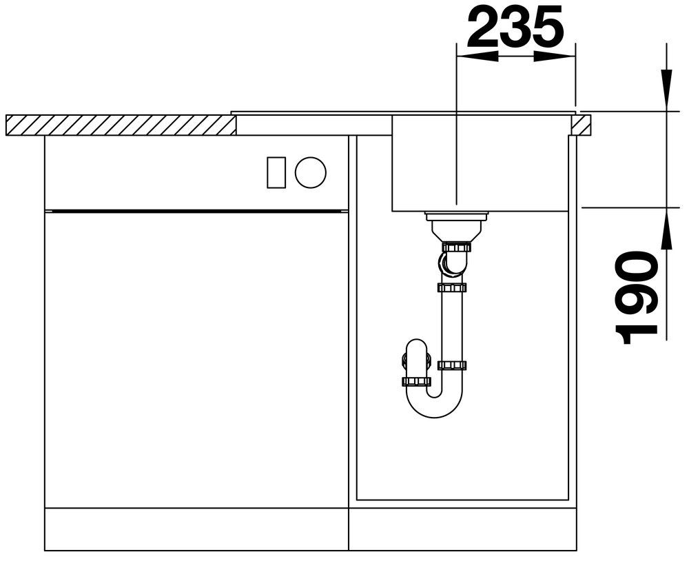 Granitový drez Blanco Zia 45 S Compact s odkapávačom, obojstranný, 68x50 cm, antracit, 524721 - galéria #5