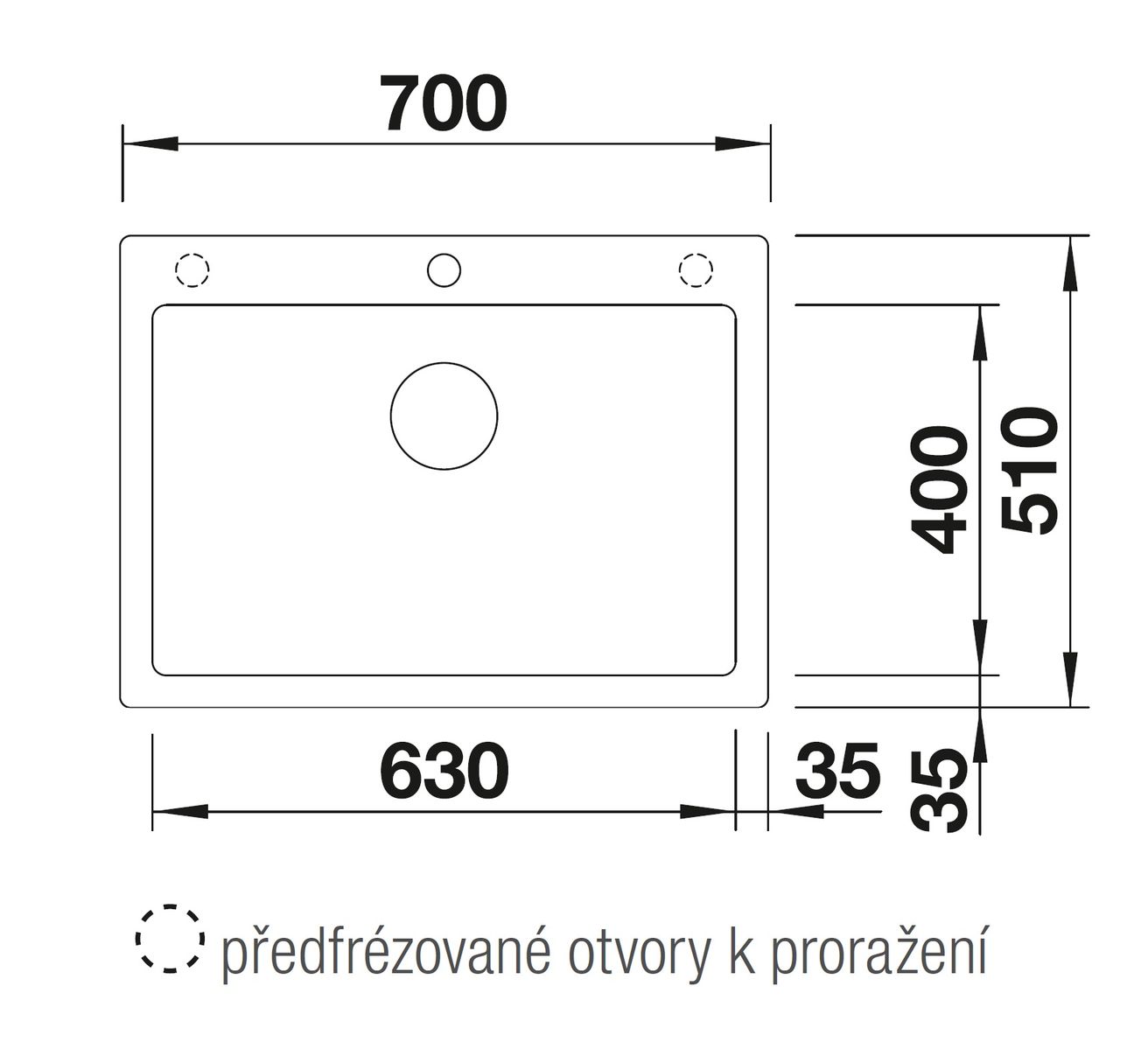 Blanco Pleon 8 InFino Granitový drez bez odkapávača, 70x51cm, tartufo, 523050 - galéria #1