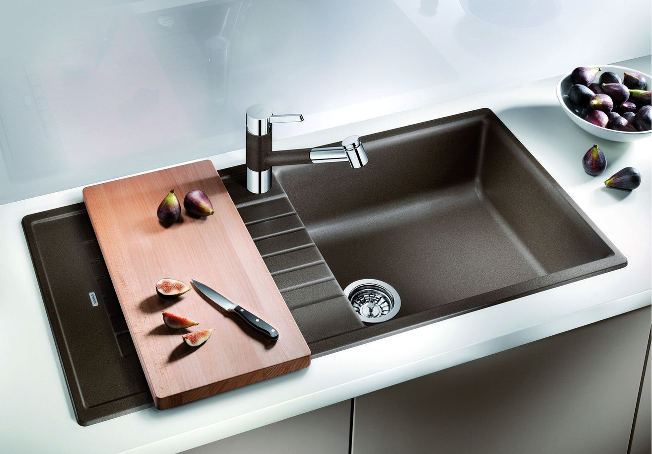 Granitový drez Blanco Zia XL 6 S Compact s odkapávačom, obojstranný, 78x50 cm, káva, 523282 - galéria #1