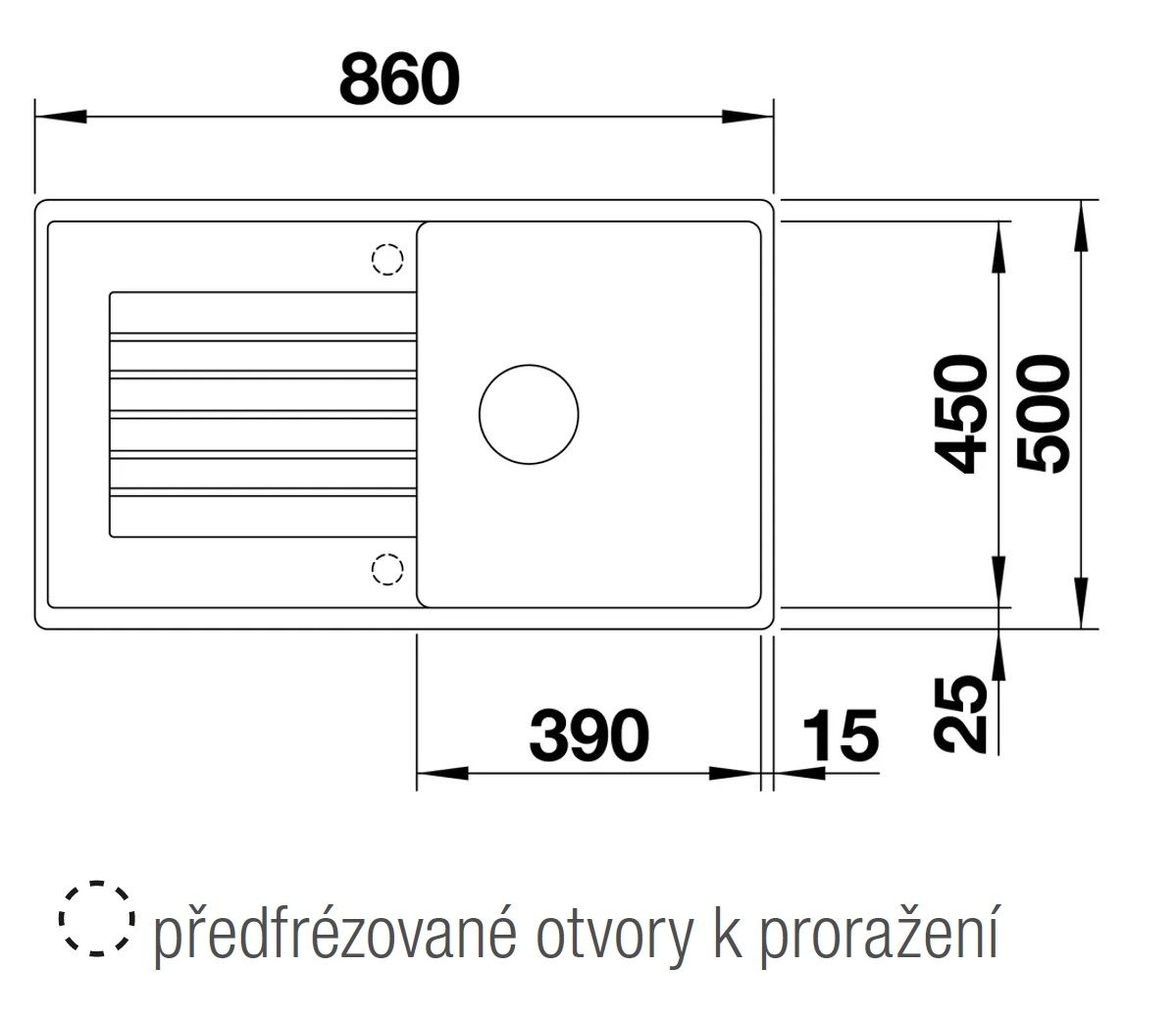 Granitový drez Blanco Zia 5 S s odkapávačom, obojstranný, 86x50 cm, čierny 526016 - galéria #1
