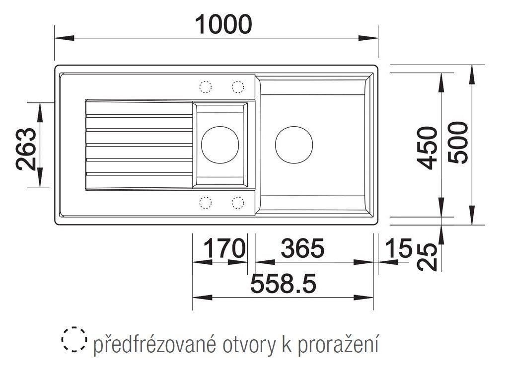 Granitový drez Blanco Zia 6 S s vaničkou a odkvapkávačom, obojstranný, 100x50 cm, čierny 526021 - galéria #1