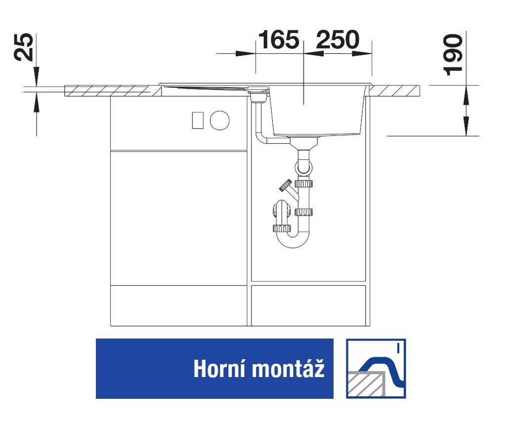Blanco Metra 45 S Granitový drez s odkapávačom, obojstranný, 78x50cm, tartufo 517346 - galéria #2