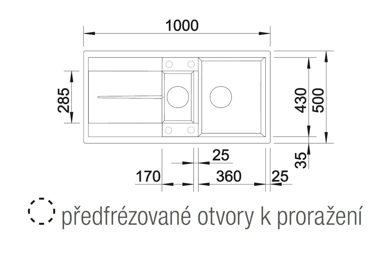 Granitový drez Blanco Metra 6 S s vaničkou a odkvapkávačom, obojstranný, 100x50 cm, čierny 525927 - galéria #2