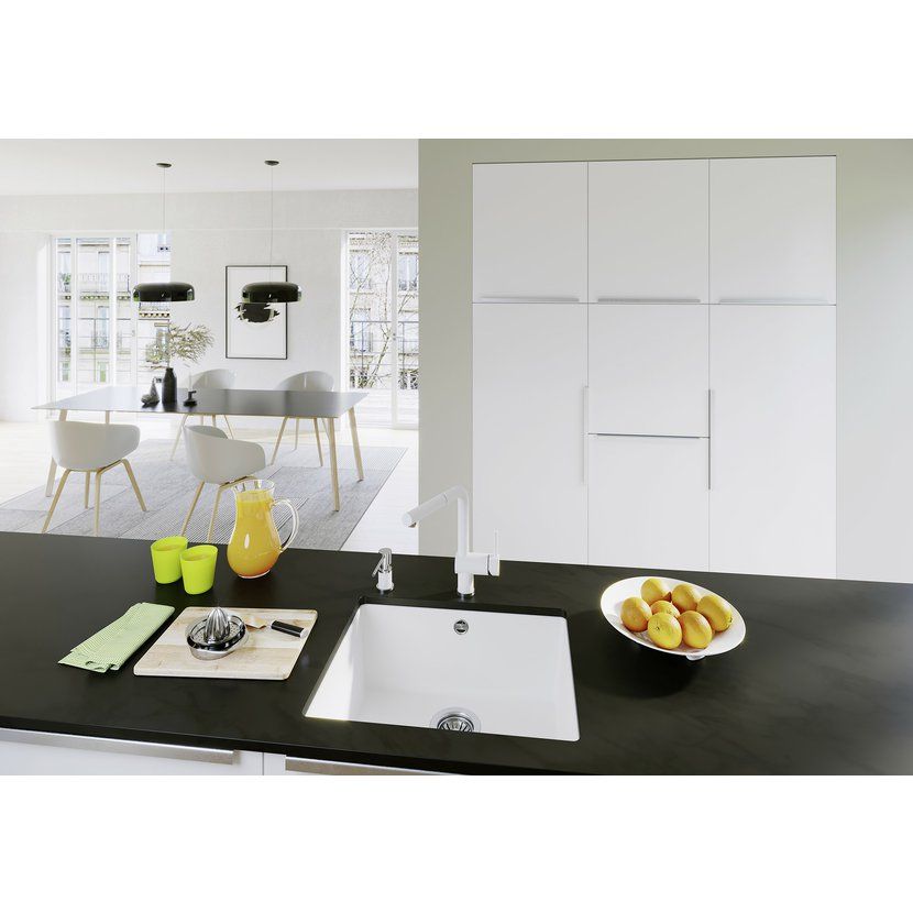 Granitový drez Blanco Rotan 500 U bez odkvapkávača, 53x46 cm, čierny, montáž na dno, 526098 - galéria #1