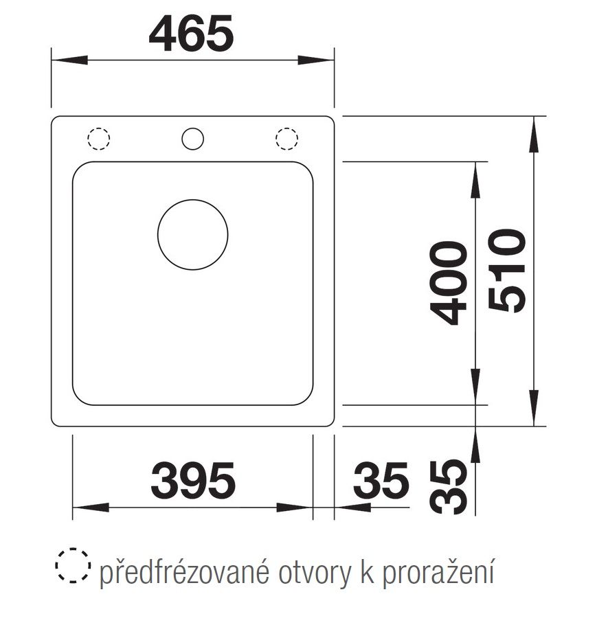 Granitový drez Blanco Naya 45 InFino bez odkvapkávača, 46,5x51cm, čierny, 526572 - galéria #2