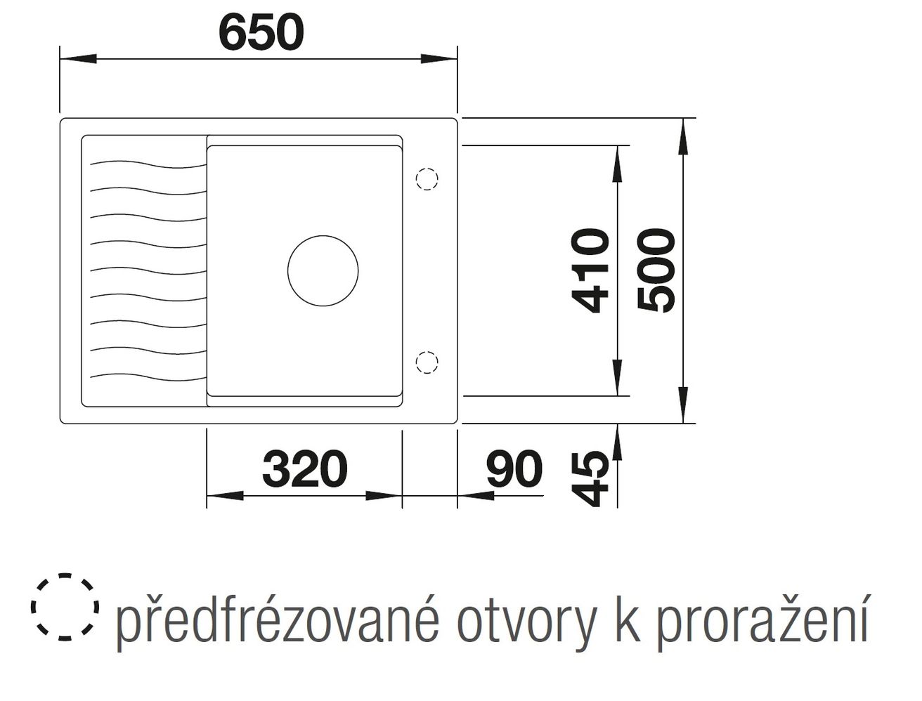 Granitový drez Blanco Elon 45 S InFino s odkapávačom, obojstranný, s odkvapkávacou plochou, 65x50 cm, káva, 524833 - galéria #2