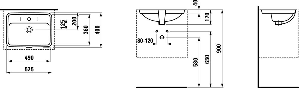 Laufen Umyvadlo Pro S 40x52,5 cm, biele H8119660001041 - galéria #1