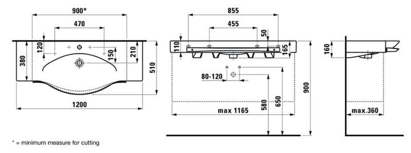 Laufen Palace Umývadlo 120 s držiakom H8127040001041 - galéria #1