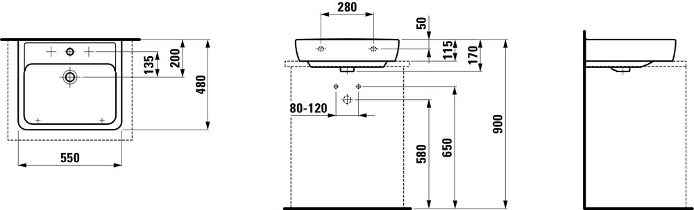 Laufen Umyvadlo Pro 48x55 cm, biele H8179510001041 - galéria #1