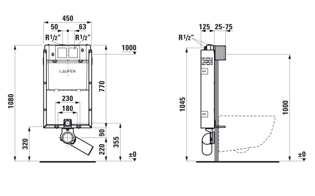 Laufen Modul LIS pre závesné WC pre 6/3, 4,5/3 a 4/2 l, H8946630000001 - galéria #1