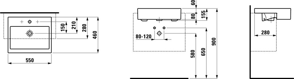 Laufen Umývadlo Living, biele H8134320001041 - galéria #1