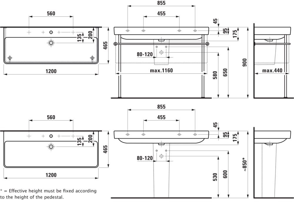 Laufen Umývadlo Pro S Furniture 120 x 46,5 cm, biele H8149650001071 - galéria #3