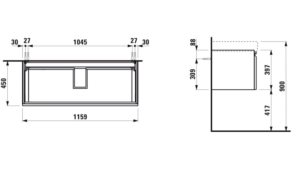 Laufen Umyvadlo Pro S Furniture 120 x 46,5 cm, LCC biela H8149654001071 - galéria #2